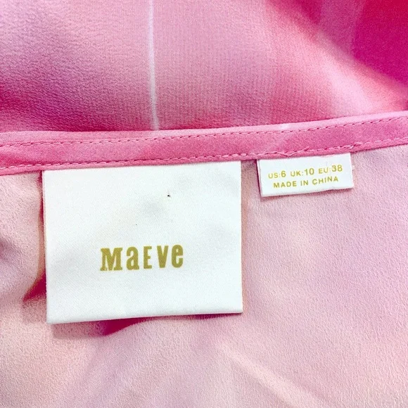 Anthropologie Maeve Avalonne Asymmetrical Pink Summer Dress - Picture 2 of 6